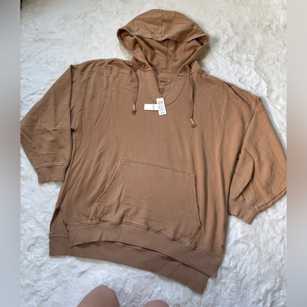 NWT Aerie Tan Hoodie OVERSIZED FIT - Picture 2 of 6